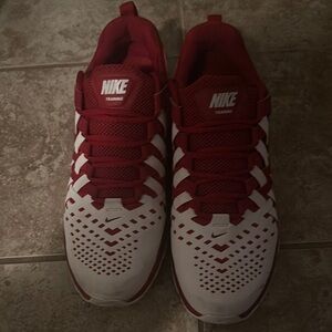 Nike Red and White Training Shoes